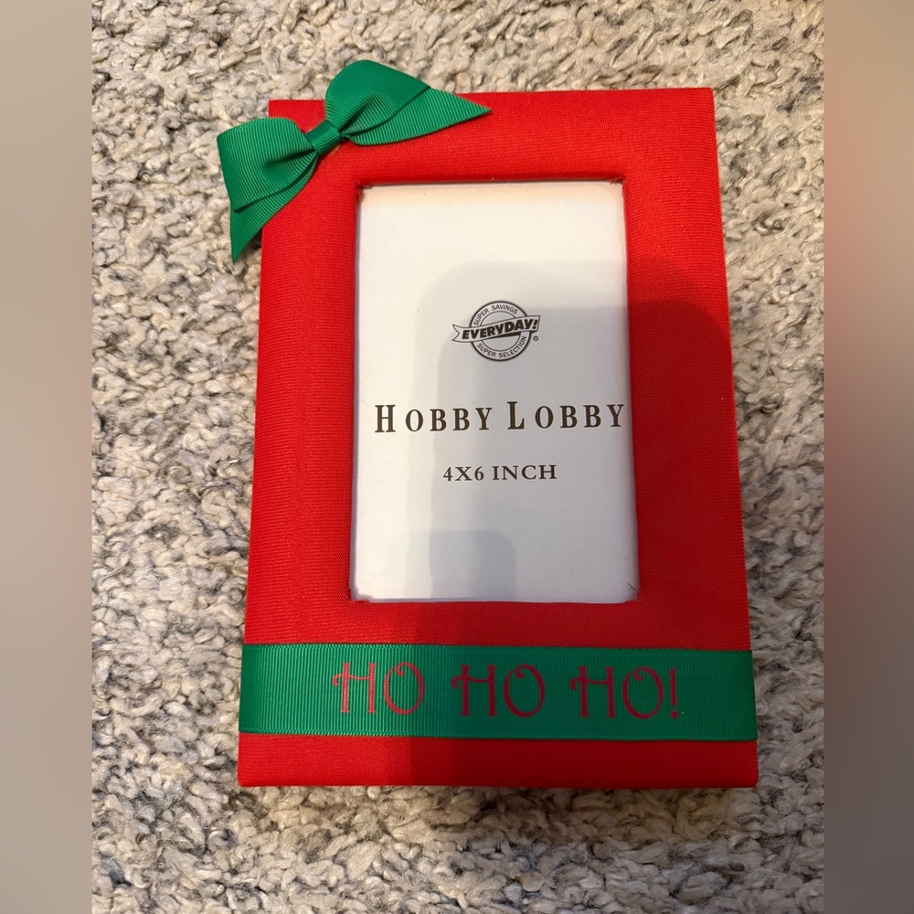 Christmas bow picture frame